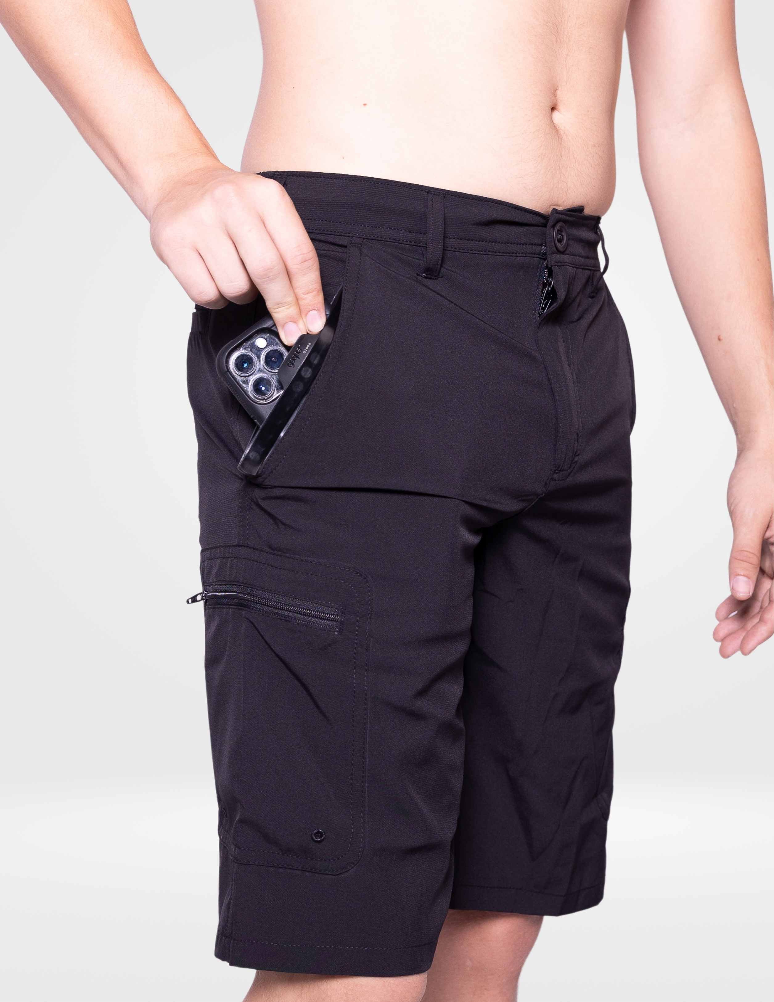 Waterproof Hybrid Shorts with Waterproof Pocket – Dry Pocket Apparel Small 30-33